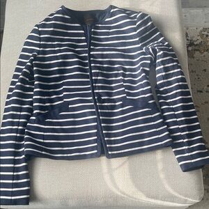 The Limited Navy and White Striped Blazer